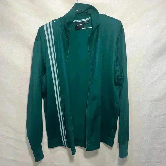 Ivy Park x adidas | 3 Stripe Gender Neutral Snap Track Jacket - Green / Sz S - Picture 7 of 10